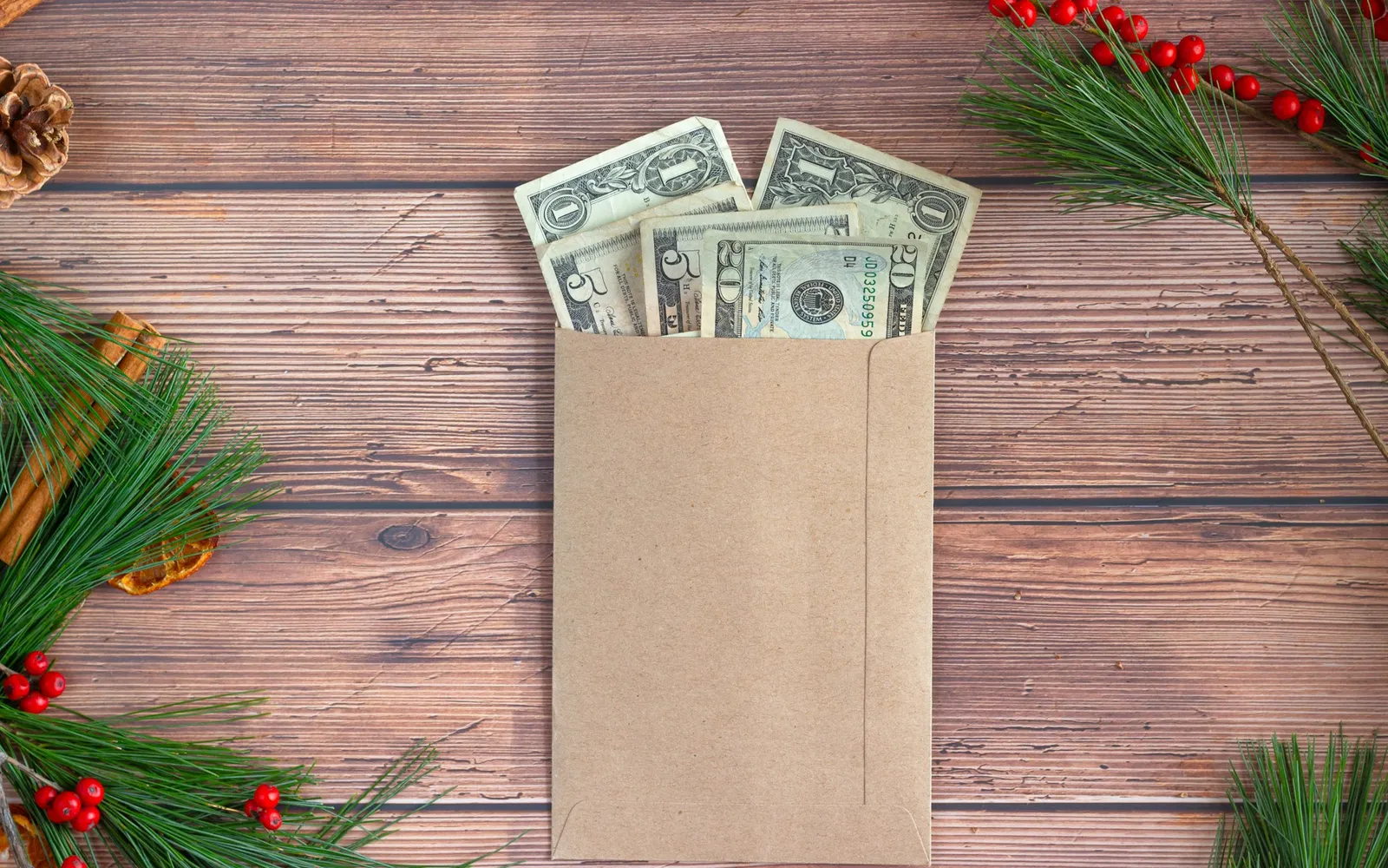 Envelope with cash for savings